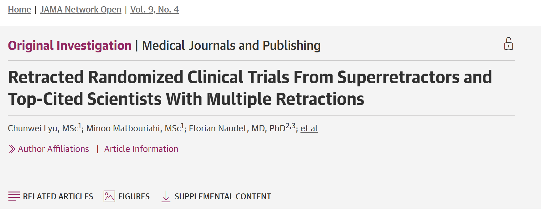 论文撤稿 “超级传播者”：6 人贡献全球 22% 撤稿 RCT，麻醉科成重灾区
